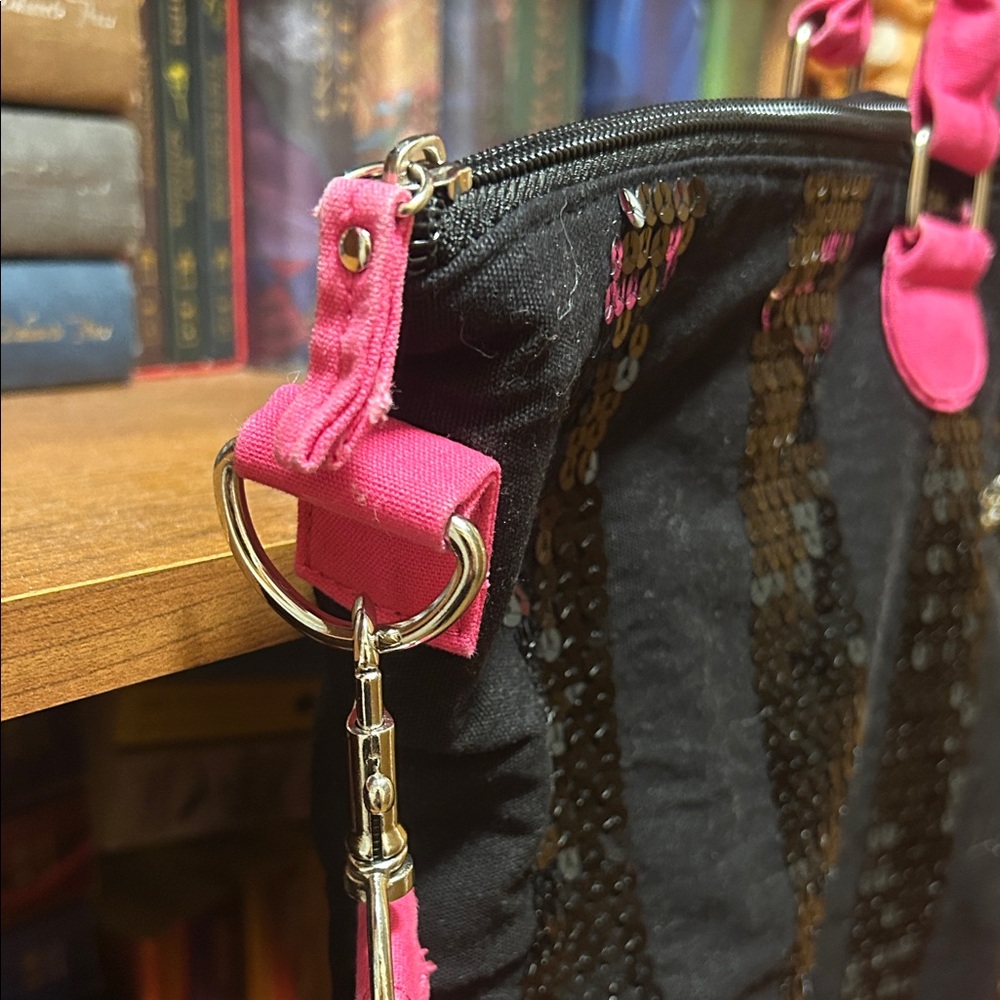 Victoria's Secret Black and Pink Sequin Tote - Picture 3 of 11